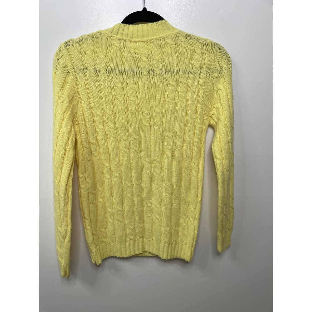 Pandora Lemon Yellow Fisherman Cable Knit Vintage‎ Sweater Chunky Preppy Cozy M - Picture 4 of 10